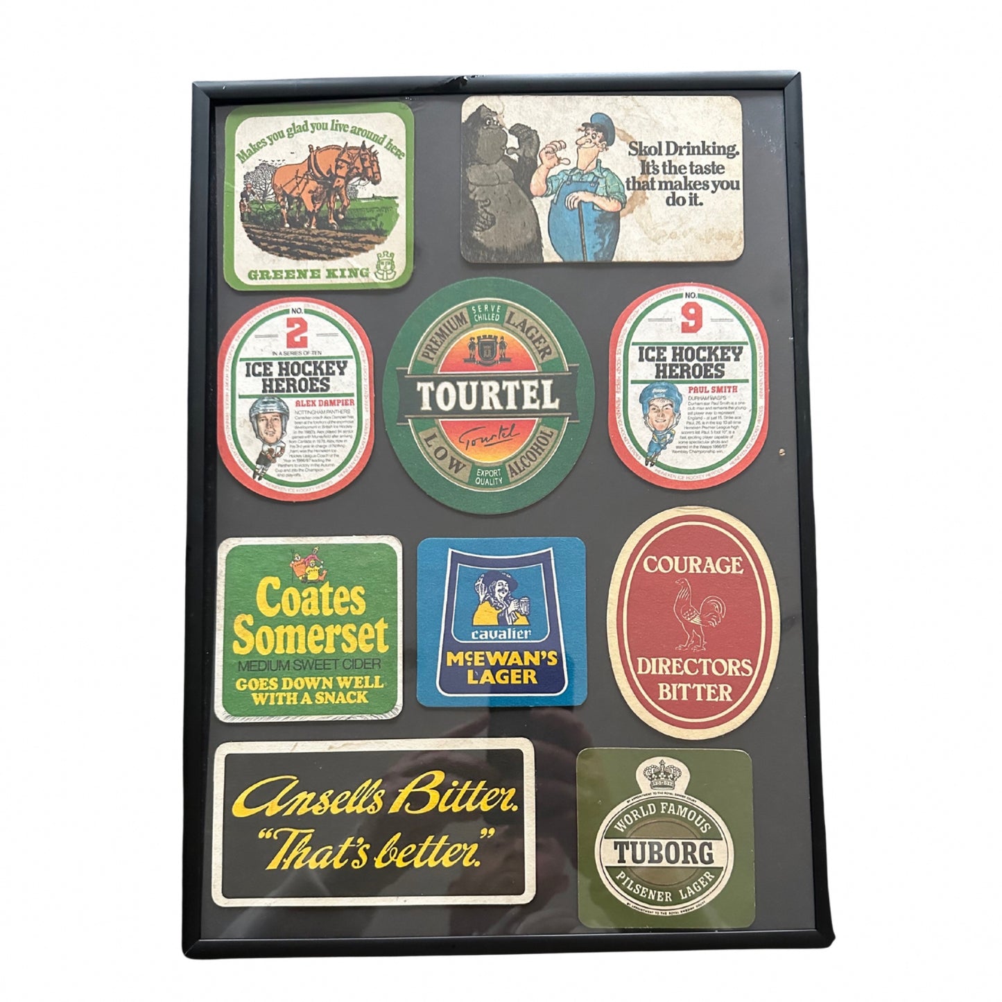 Old Beer Coasters Framed Picture | A3 Size