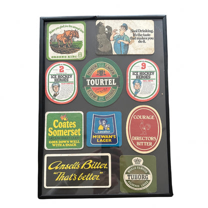 Old Beer Coasters Framed Picture | A3 Size