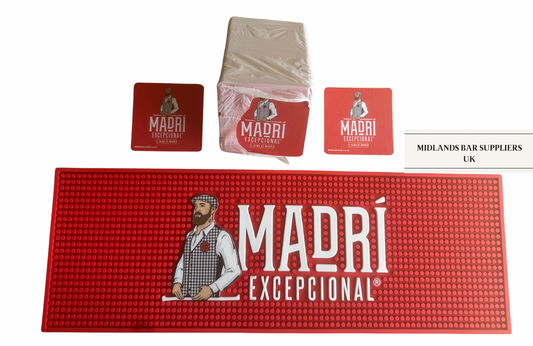 Madri Rubber Bar Runner | Drip Mat & Pack Of 100 Beer Coasters