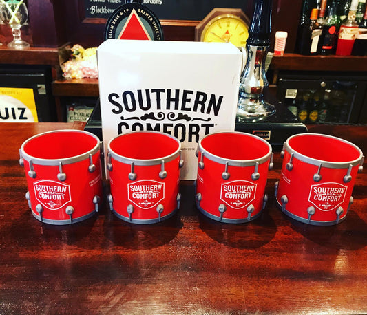 Brand New Box of 4 Southern Comfort Drum Cocktail Cups