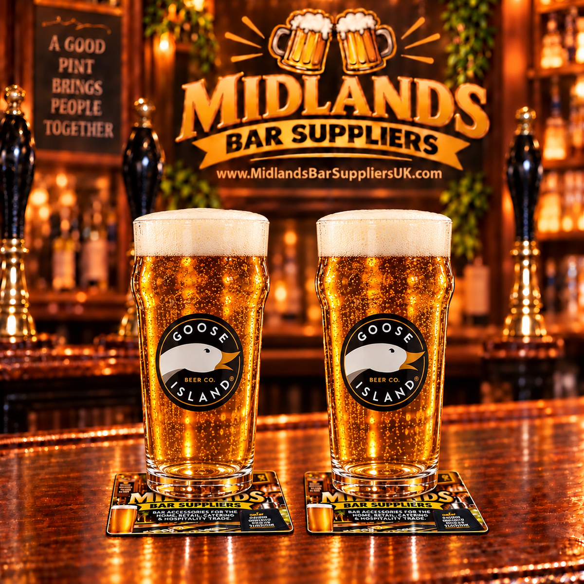 New Goose Island Beer Co. Pint Glasses Set of 2