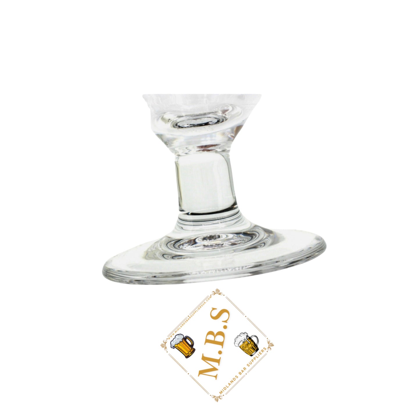 Old Mout Cider Premium Glass with Midlands Bar Suppliers Thin Coaster, Traditional Beer Glass Design, Clear Crystal Glass