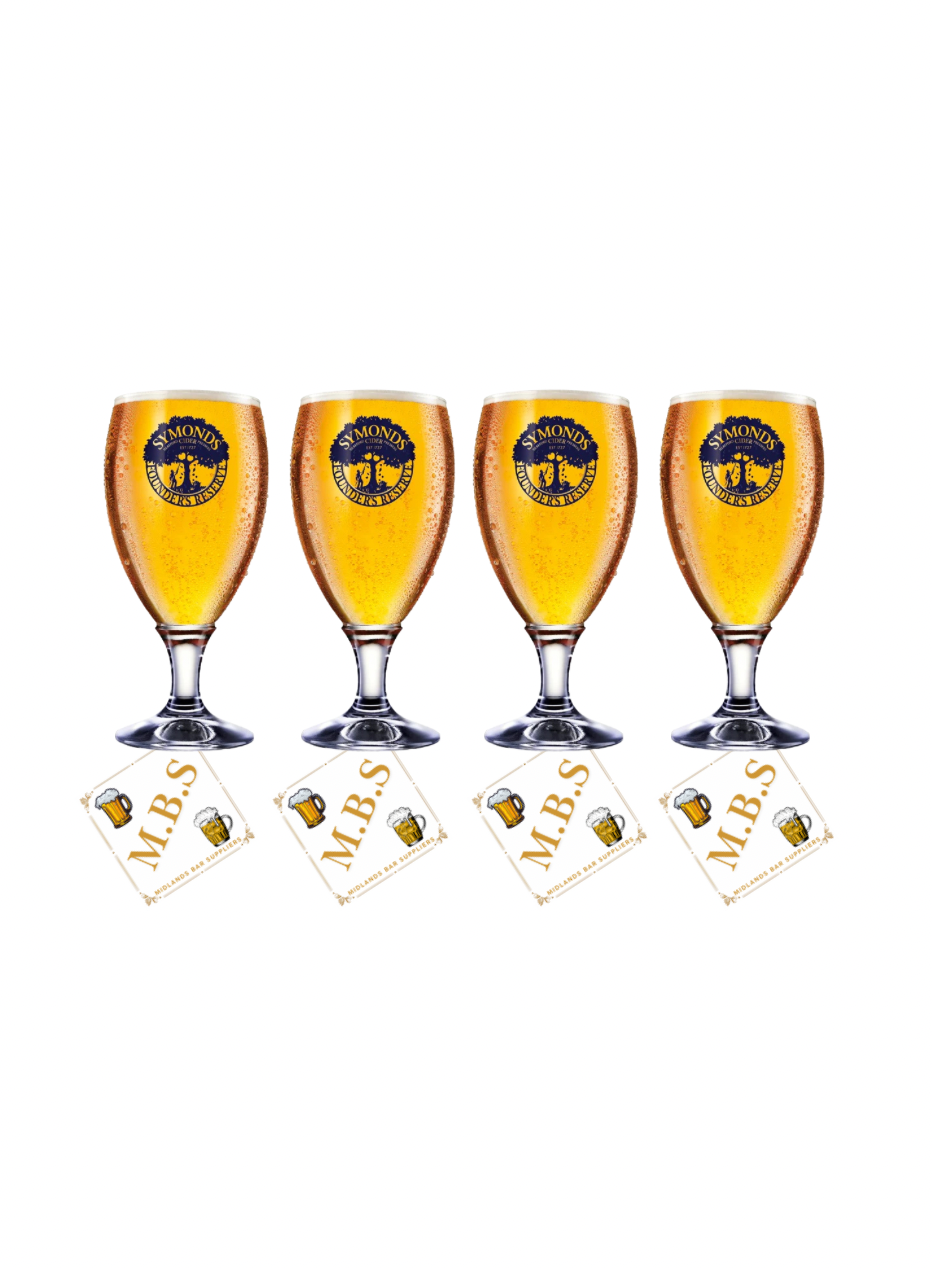 4 x Symonds Stem Pint Glasses