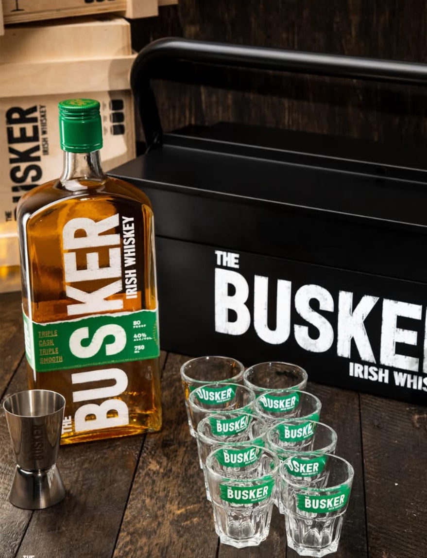 12 X Busker Irish Whiskey Glass Shot Glasses