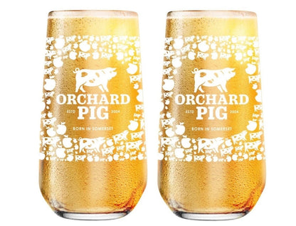 Orchard Pig Cider Pint Glasses, Set of 2