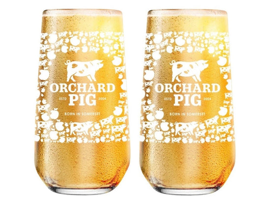 Orchard Pig Cider Pint Glasses, Set of 2