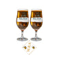 Birra Murano Traditional Italian Crystal Beer Glasses, Stemmed Pint Glass Set of 2 with Midlands Bar Suppliers Thin Bar Coaster