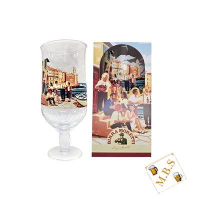 Birra Moretti Limited Edition Glass | 20oz Pint Nucleated Beer Glass | Official Merchandise (Meet and Seat)