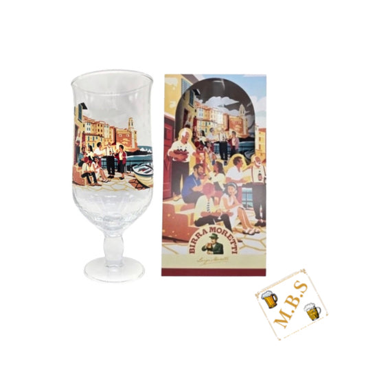 Birra Moretti Limited Edition Glass | 20oz Pint Nucleated Beer Glass | Official Merchandise (Meet and Seat)