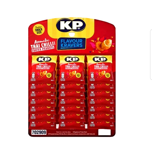 KP Flavour Kravers Aromatic Thai Chilli Coated Peanuts 21x40g (Pubcard)