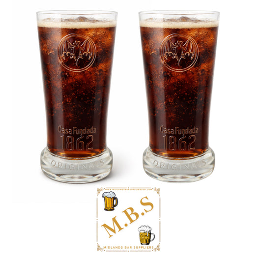 Bacardi Rum Casa Fundada 1862 Originals Highball Glasses Set of 2