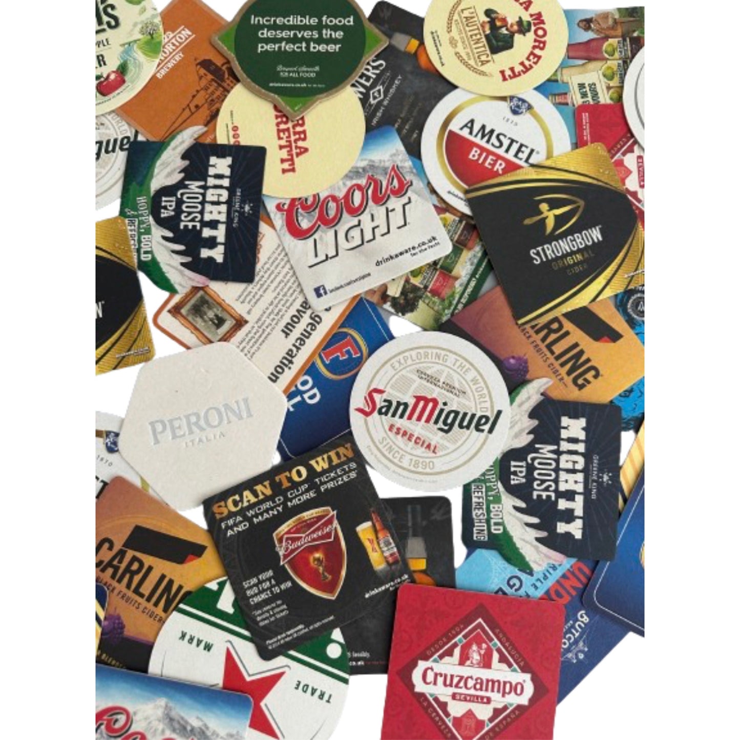 Midlands Bar Suppliers - Pub Paraphenalia Modern 2000's Beer Mats, Multi-Colour, Random Pack of 25