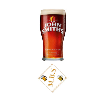 John Smith's Tadcaster Brewery Classic Pint Glass, Traditional Beer Glass, Premium Bar Glassware