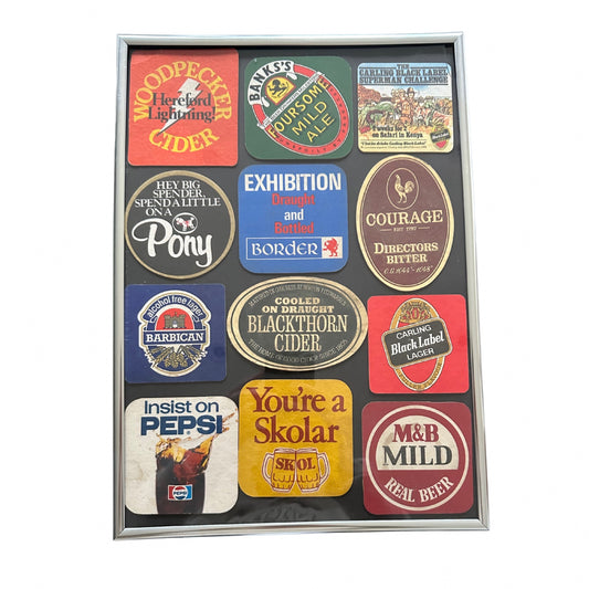 Old Beer Coasters Framed Picture | A3 Size