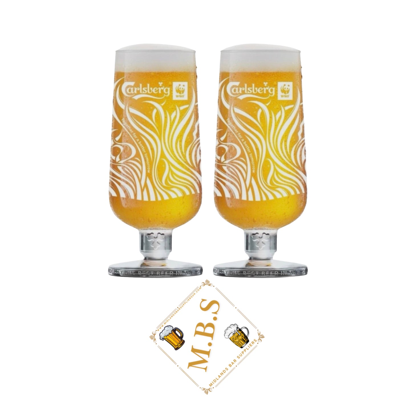 Limited Edition Carlsberg WWF Habitat Hero Pint Glasses x2