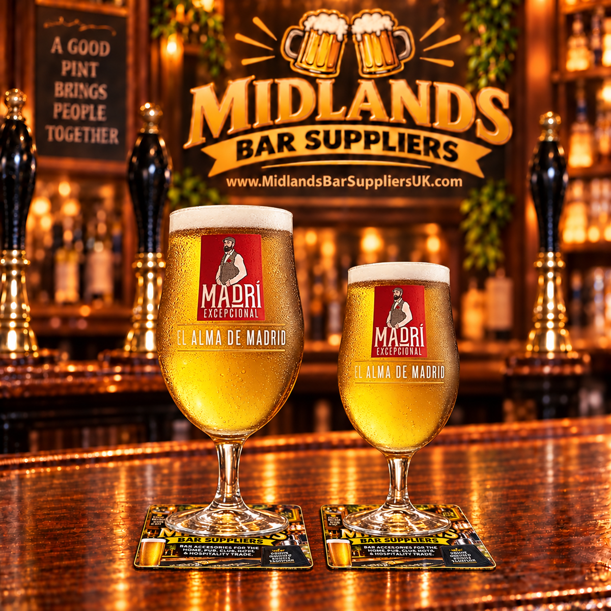 Madri Pint Glass & Half Pint Glass Set