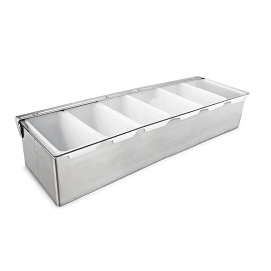 Silver Condiment Dispenser With 6 Compartments