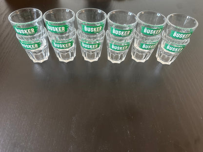 12 X Busker Irish Whiskey Glass Shot Glasses