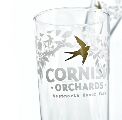 Cornish Orchards Cider Pint Glass, Clear, Set of 2