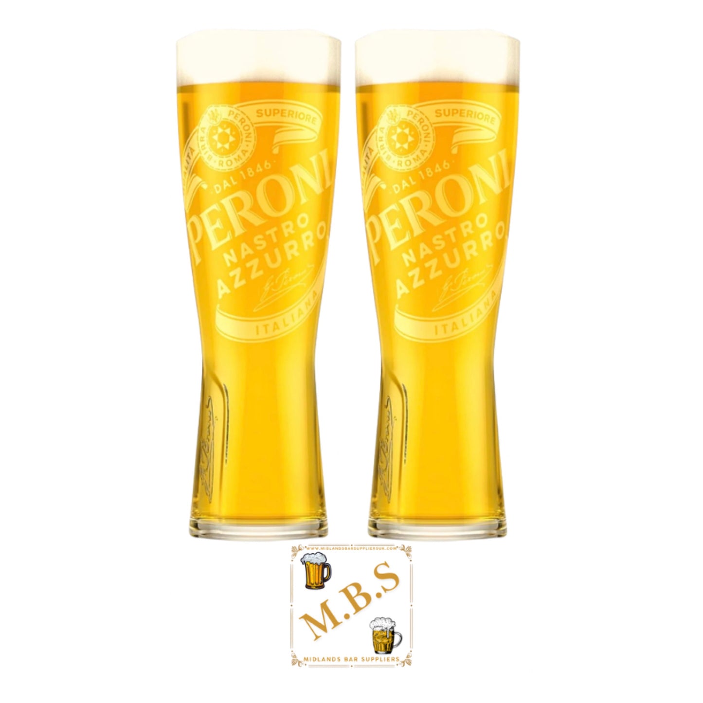 Peroni Half Pint Glass Set of 2