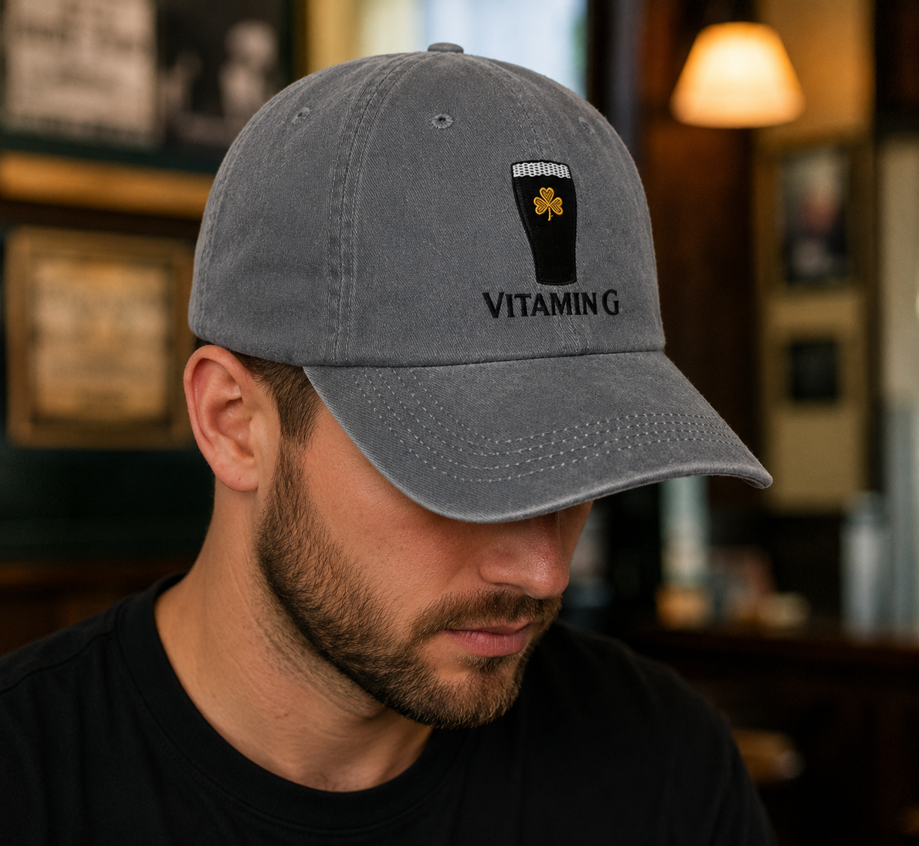 Guinness - Vitamin G Hat - Grey Colour - Adjustable Size - Unisex