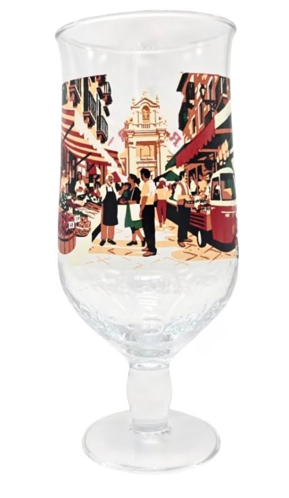 Birra Moretti Limited Edition Collector's Pint Glass, Set of 4, Vintage Italian Scene Design, Gift Boxed