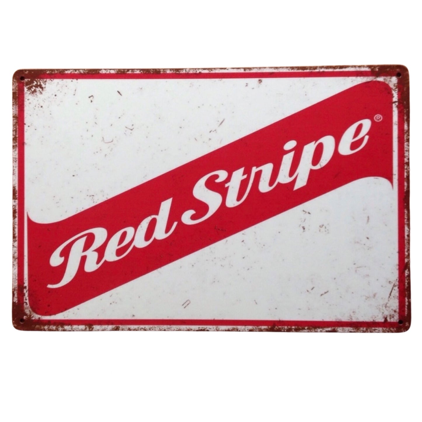 Red Stripe Tin Sign A4 Size