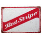 Red Stripe Tin Sign A4 Size