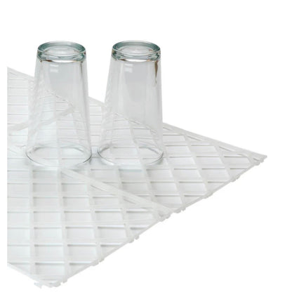 White Interlocking Glass Mats Pack of 10 (Dimensions: 300mm × 200mm)