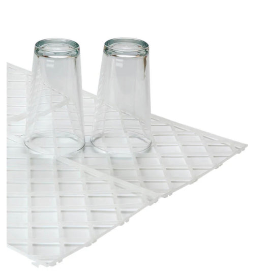 White Interlocking Glass Mats Pack of 10 (Dimensions: 300mm × 200mm)