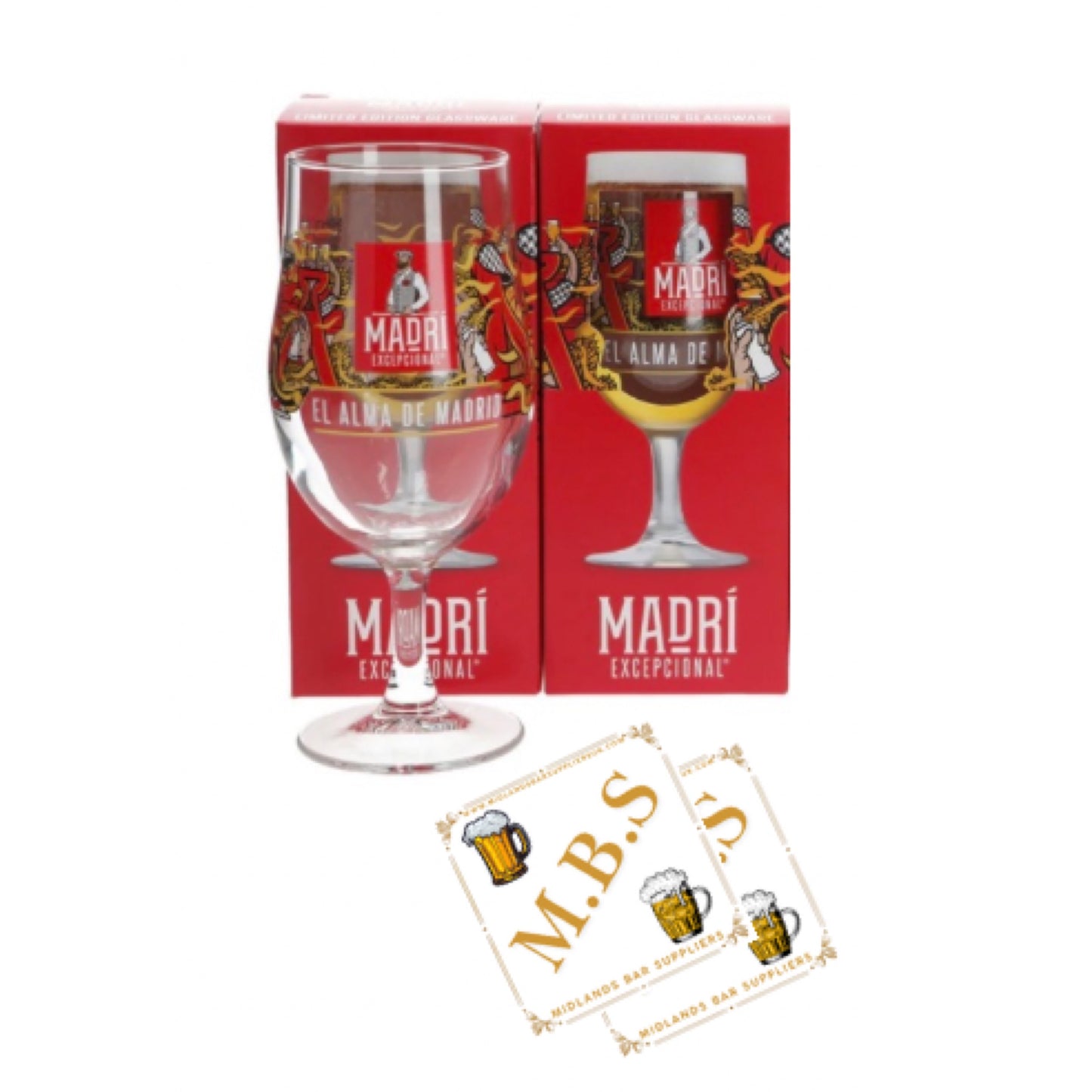 Madrí Excepcional Limited Edition Beer Glass in Gift Box, Set of 2
