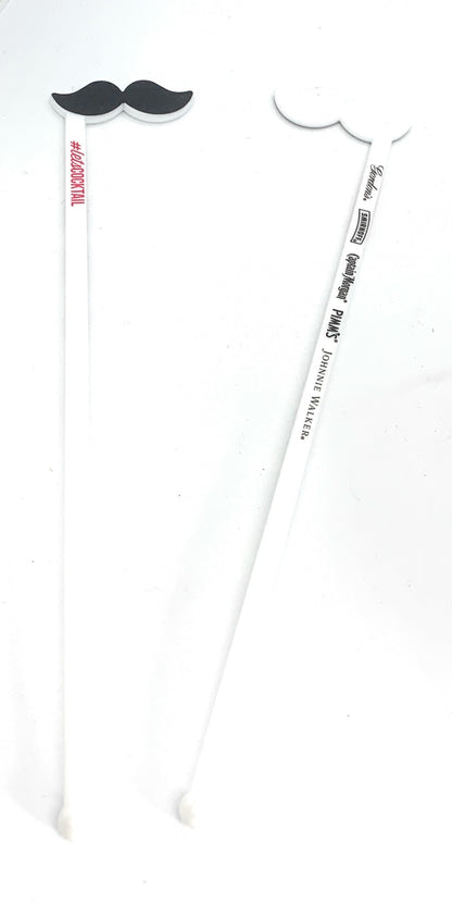 Pack of 100 Moustache Drink Stirrers