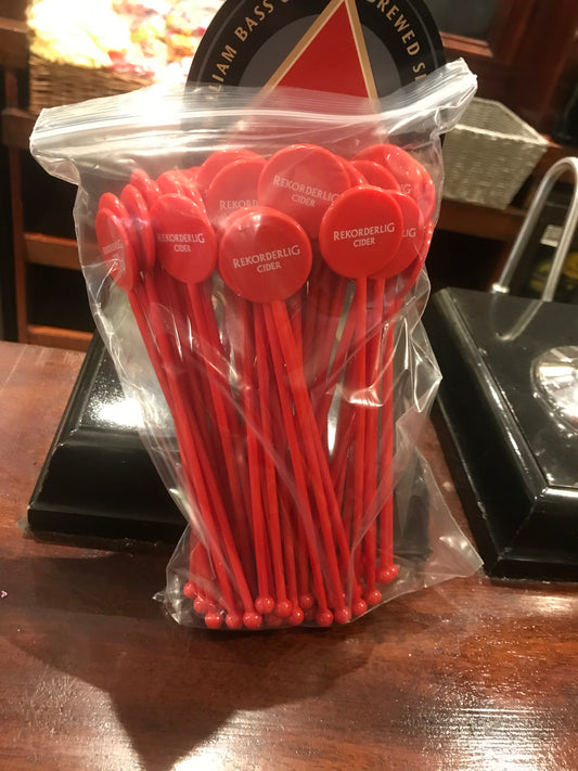 Pack of 50 Plastic Rekorderlig Cider Drink Stirrers
