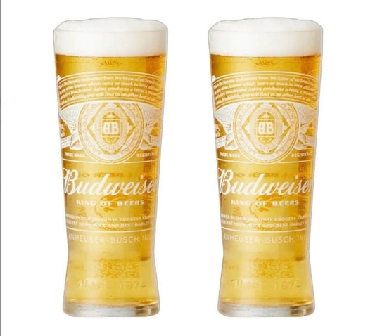 Budweiser Half Pint Glasses Set of Two