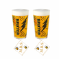 Brixton Brewery Pint Glasses x2 - Decorative Design, Plus 2 x Midlands Bar Suppliers Thin Card Coasters