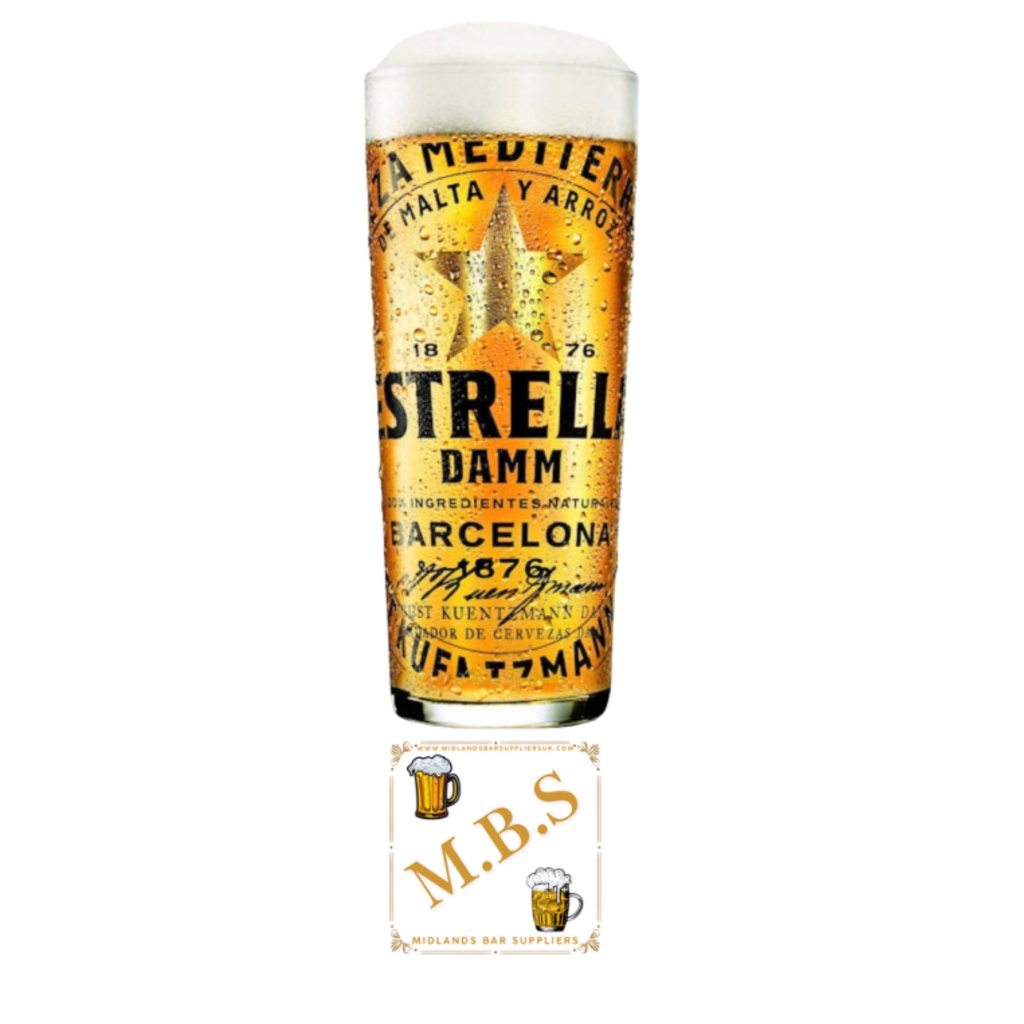 Estrella Damm Pint Glass Barcelona Beer Glassware
