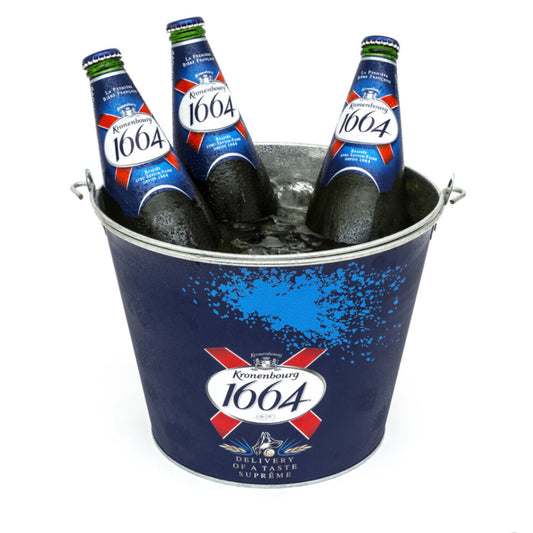 Branded Kronenbourg 1664 Metal Ice Bucket / Home Pub Bar / Party / Drinks Cooler