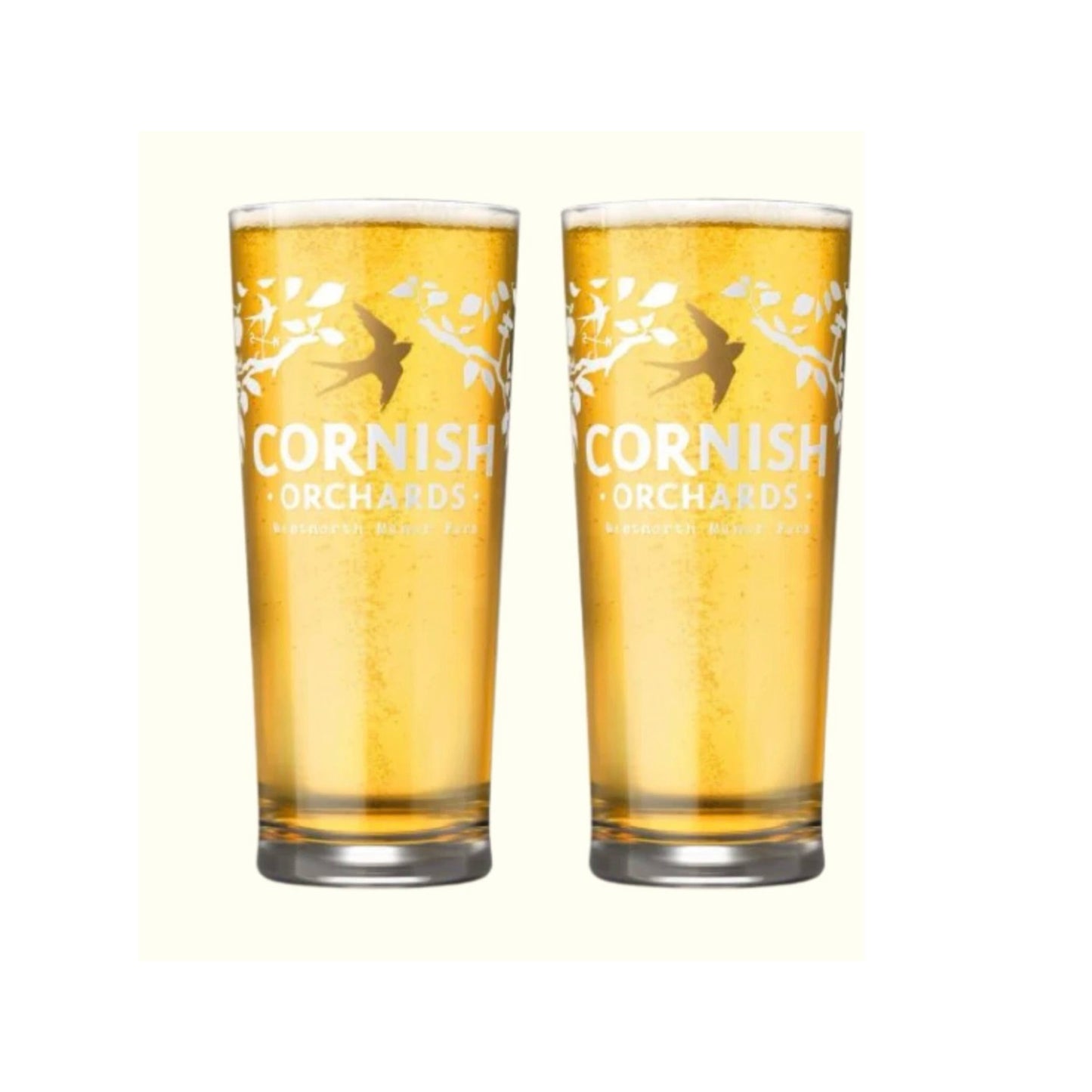 Cornish Orchards Cider Pint Glass, Clear, Set of 2