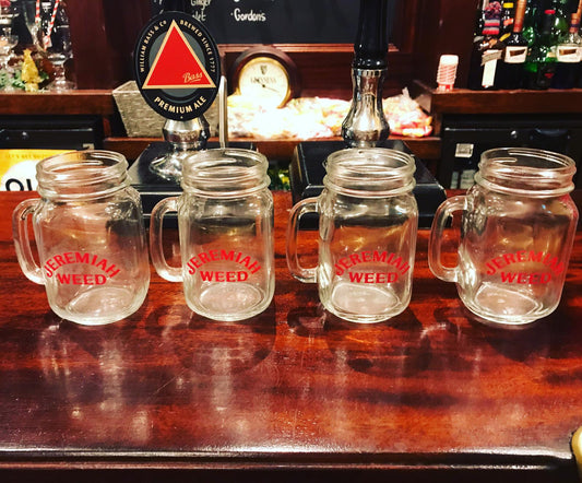 4 x Jeremiah Weed Jam Jar Glasses