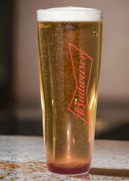 Red Budweiser Pint Glass, Set of 2