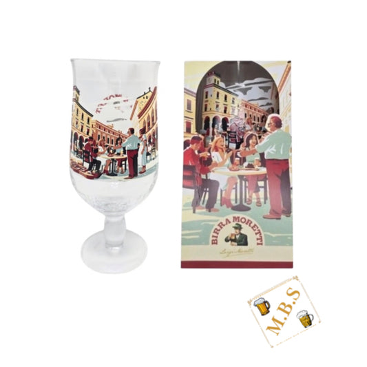 Birra Moretti Limited Edition Glass | 20oz Pint Nucleated Beer Glass | Official Merchandise (Aperitivo)