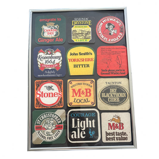 Old Beer Coasters Framed Picture | A3 Size