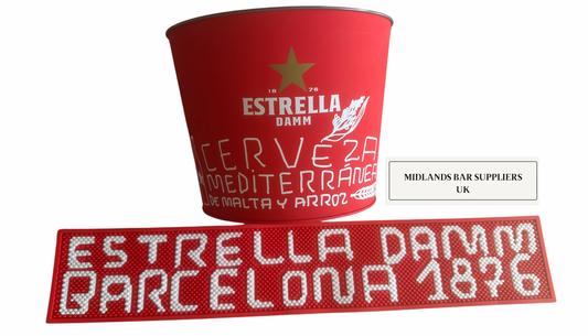 Estrella Ice Bucket & Rubber Bar Runner