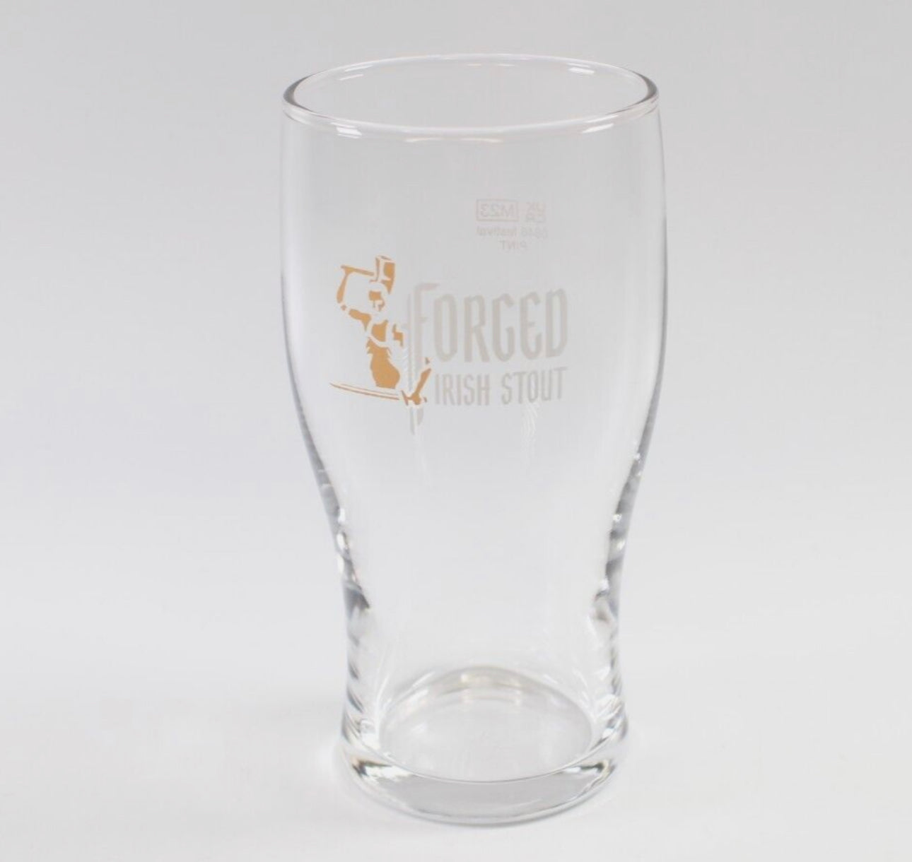 Forged Irish Stout Premium Pint Glass Set, Traditional Tulip Shape, 2-Piece with M.B.S. Beer Coaster