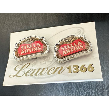 Novelty Beer Silver Stella Cuff Links