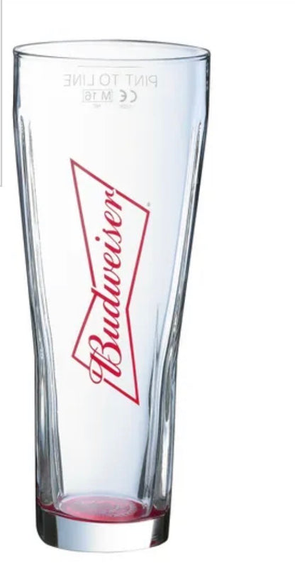 Red Budweiser Pint Glass, Set of 2