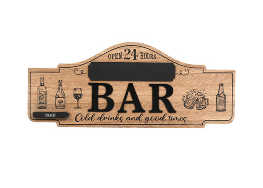 Personalised Wood Effect Bar Sign