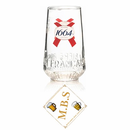 Kronenbourg Half Pint Glasses x4 with Midlands Bar Suppliers Thin Bar Coaster, Premium Beer Glassware Set