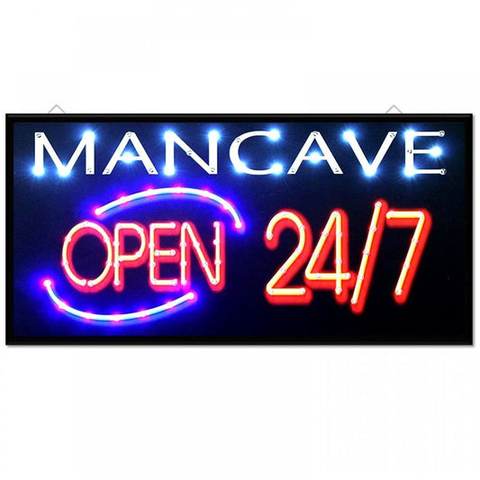 Led Bar Sign Mancave Open 247 Pub Club Window Display Light