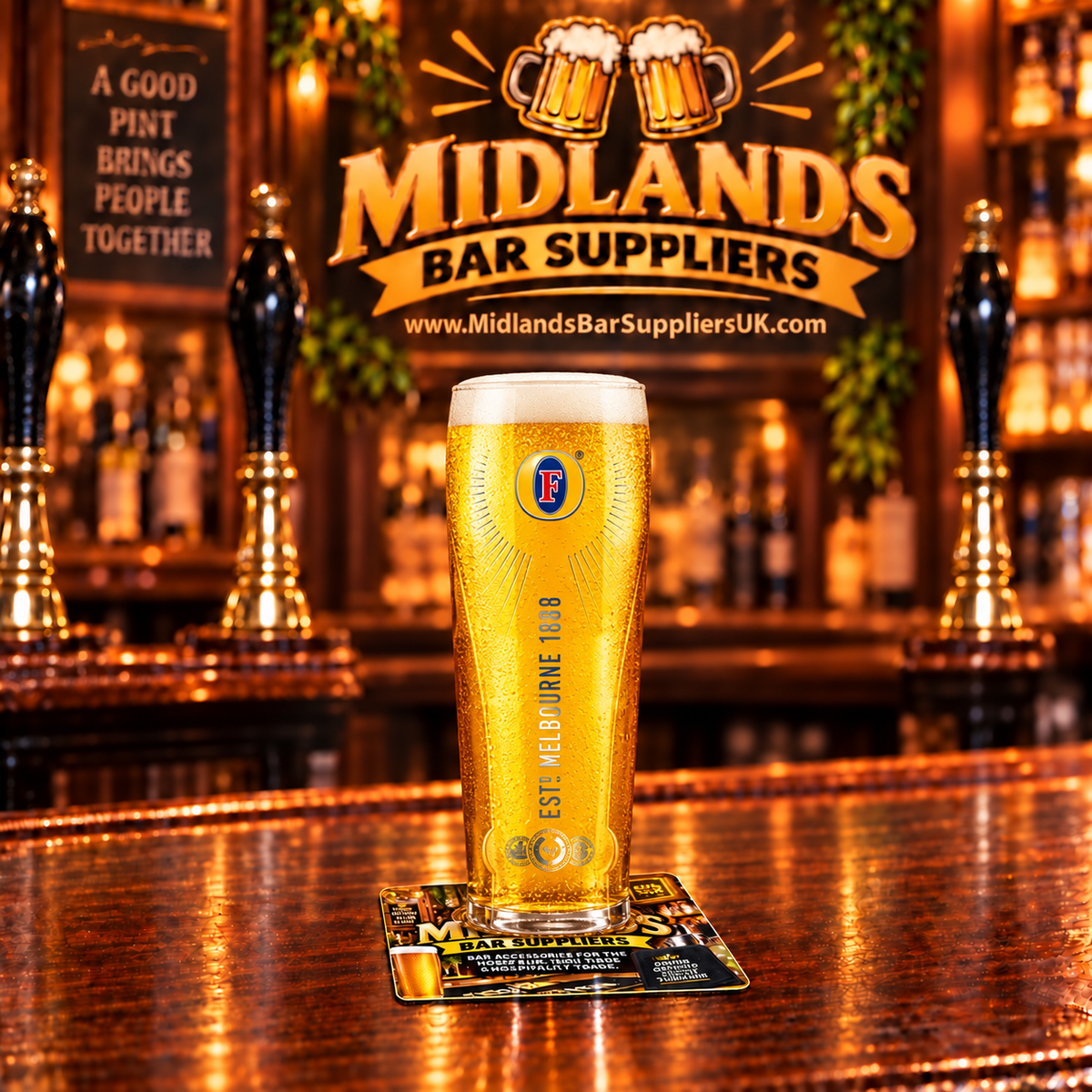 Fosters Half Pint Glass